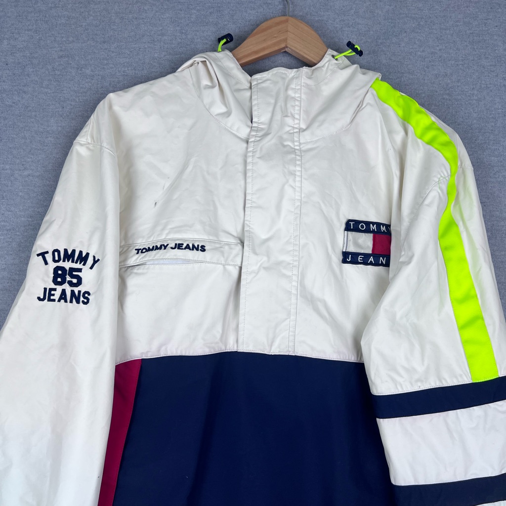 Vintage Tommy Hilfiger Windbreaks 90s Sailing Gear Jacket White Size L